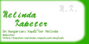 melinda kapeter business card